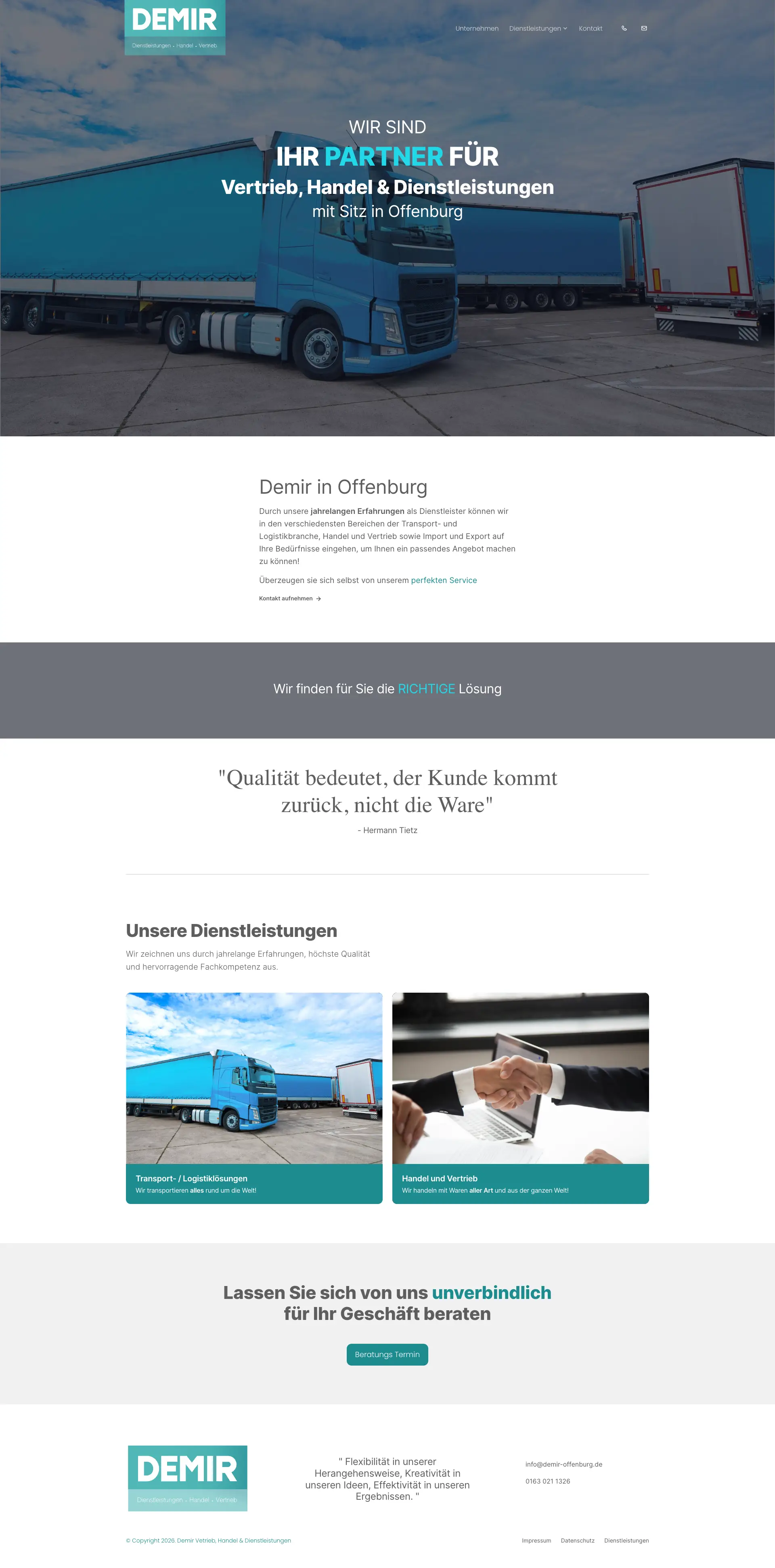 Startseite der Website demir-offenburg.de