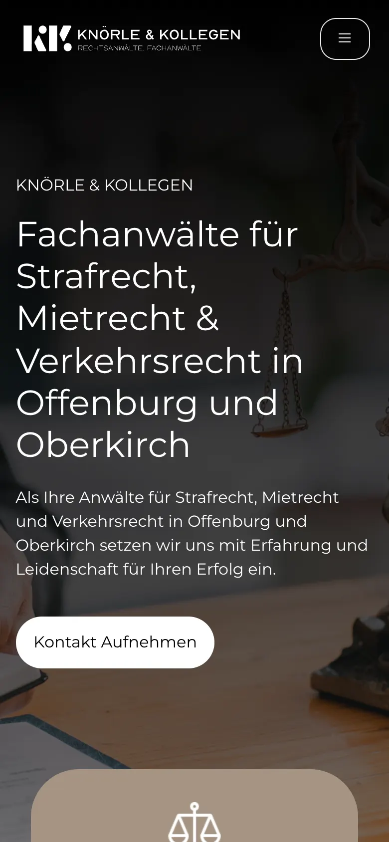Website knoerle-rechtsanwalt.de auf dem Smartphone